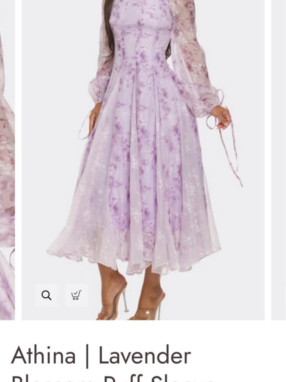 Lavender Floral Chiffon Midi Dress